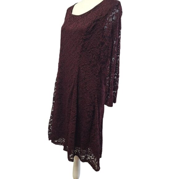 Maurices Lace Dress Purple Womens XXL Layered Slip Mother Bride Groom - Picture 2 of 13